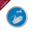 Wash Hands Metal Effect Disc Sign