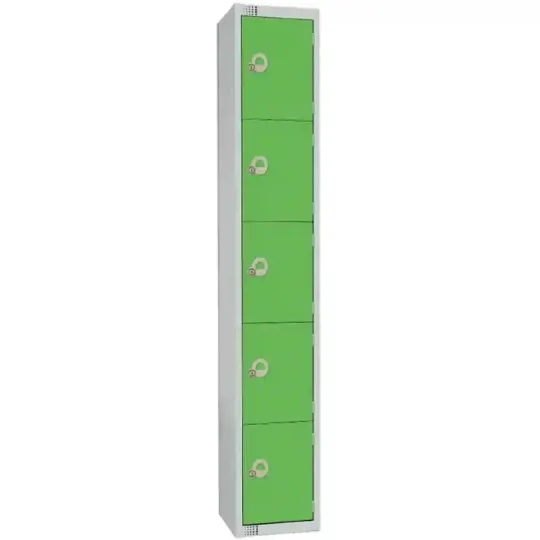 Elite Five Door Padlock Locker Green