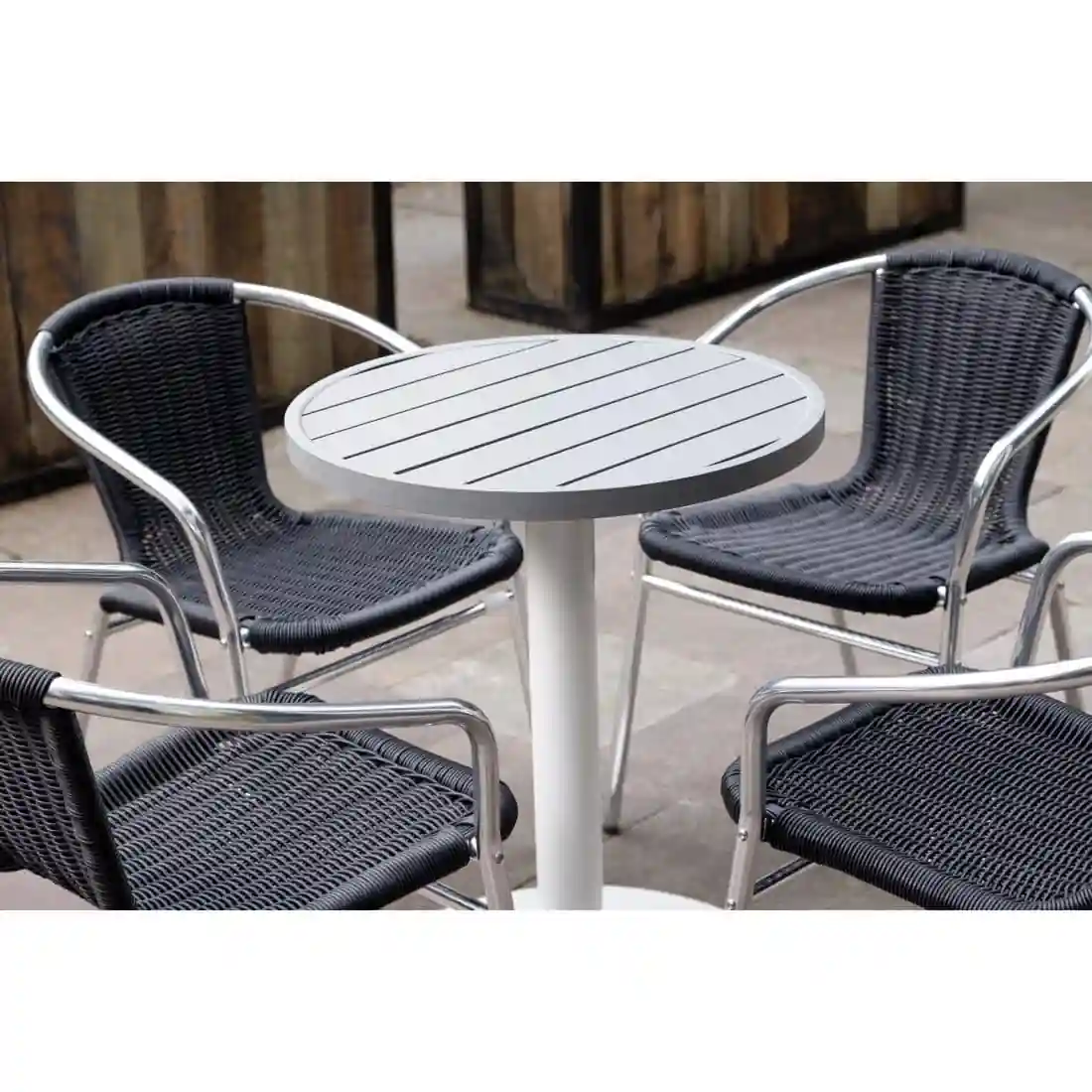 Bolero Aluminium Round Table Top Light Grey 580mm - Image 7