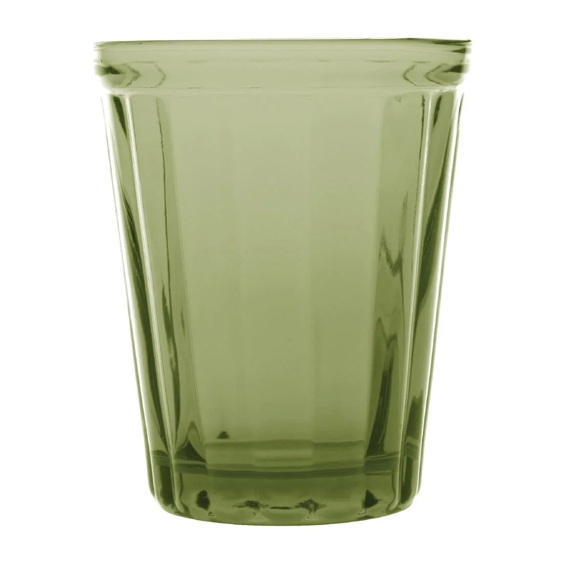 Olympia Cabot Panelled Glass Tumbler Green 260ml - Image 1