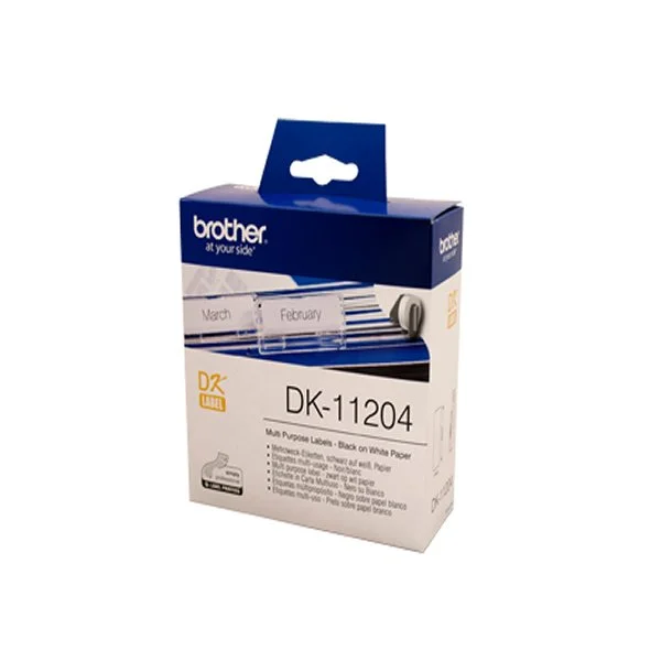 Brother Black on White Paper Multi Purpose Labels (Pack of 400) DK11204 - Image 2