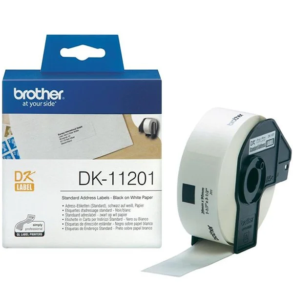 Brother Black on White Paper Standard Address Labels (Pack of 400) DK11201 - Image 2