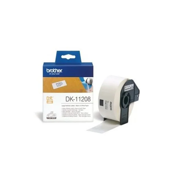 Brother Black on White Paper Large Address Labels (Pack of 400) DK11208 - Image 2