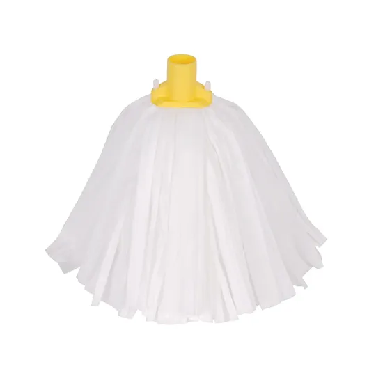 2Work Big White T1D Socket Mop x10 Yellow (Pack of 10) 105514YELLOW