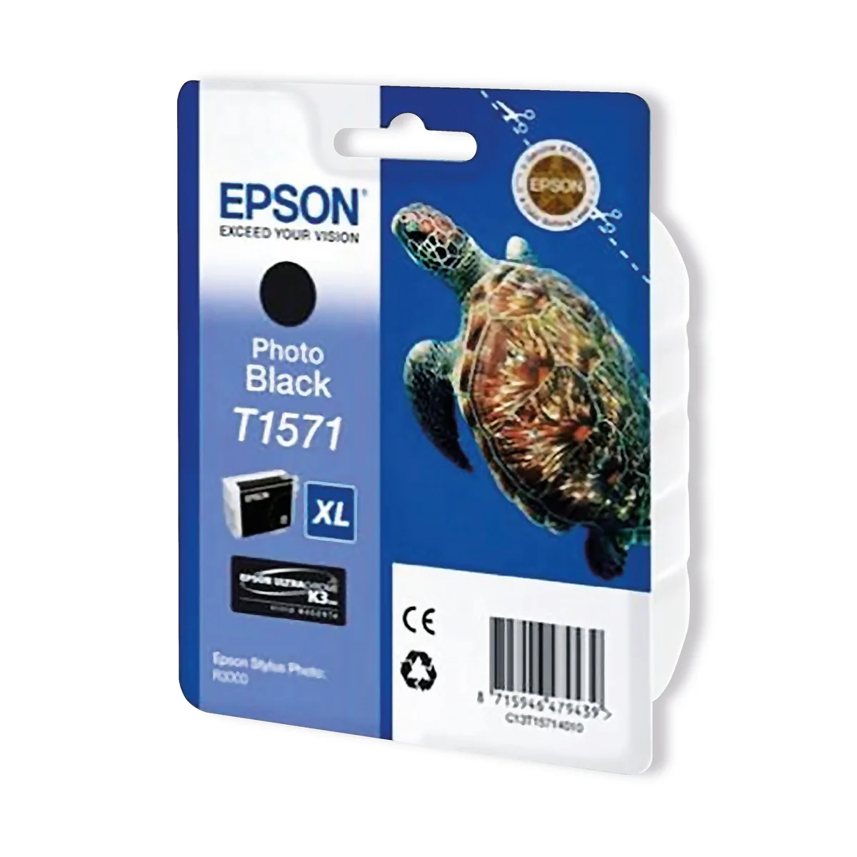 Epson T1571 Turtle UltraChrome Ink Cartridge High Yield Photo Black C13T15714010 - Image 2