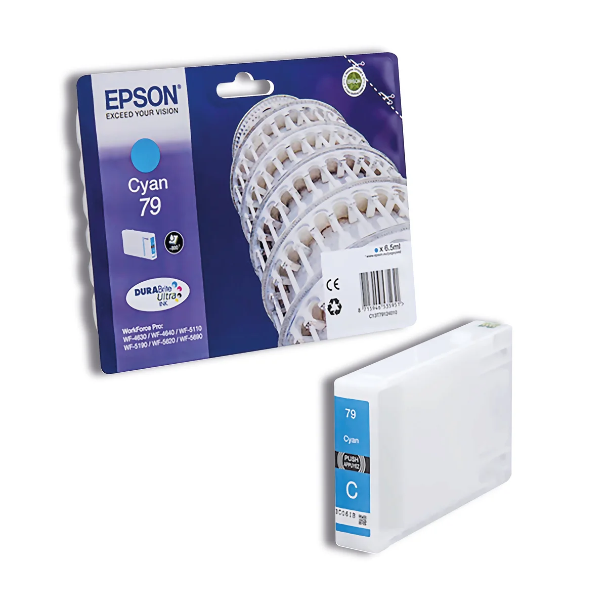 Epson 79 Tower of Pisa DURABrite Ultra Ink Cartridge Cyan C13T79124010 - Image 2
