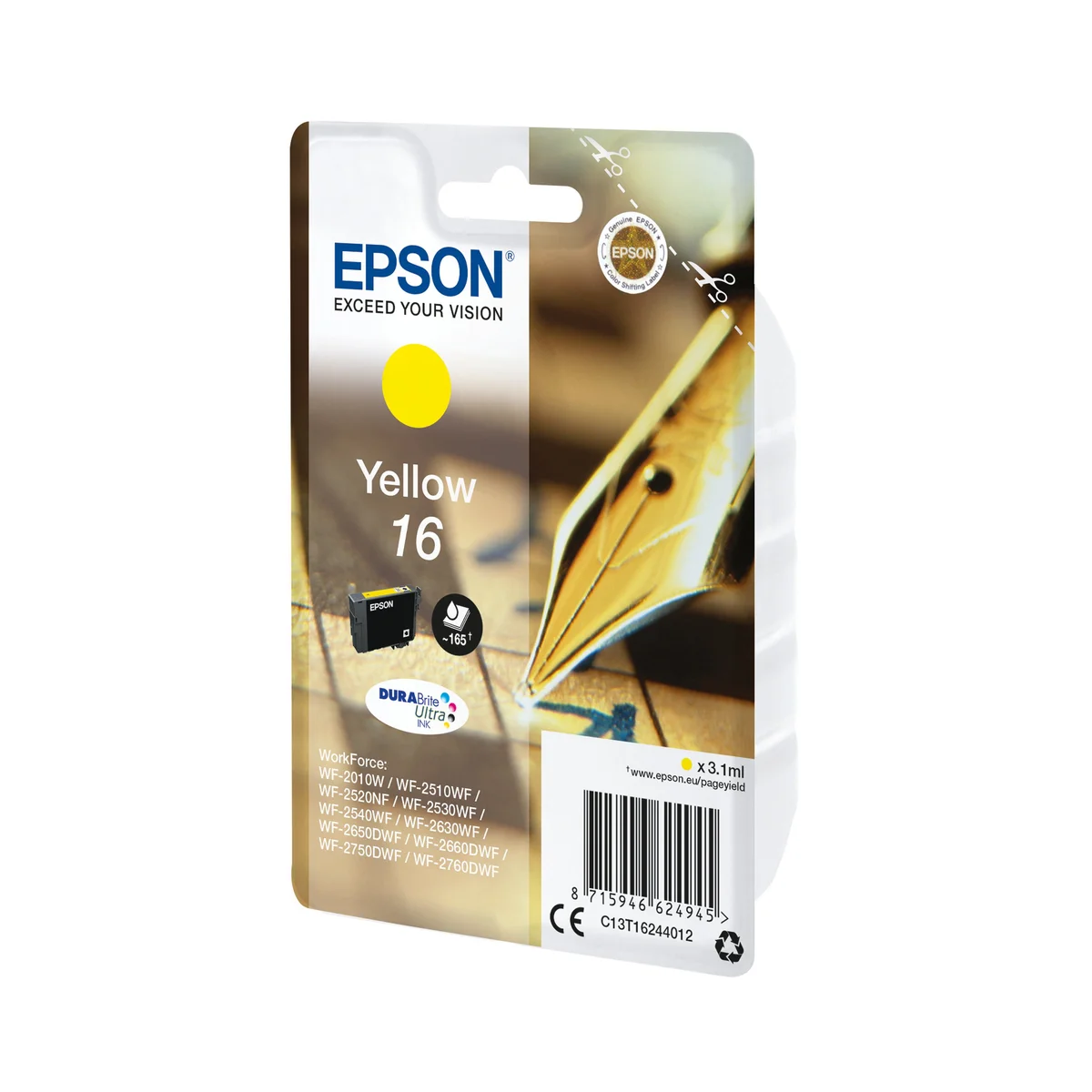 Epson 16 Pen and Crossword DURABrite Ultra Ink Cartridge Yellow C13T16244012 - Image 2