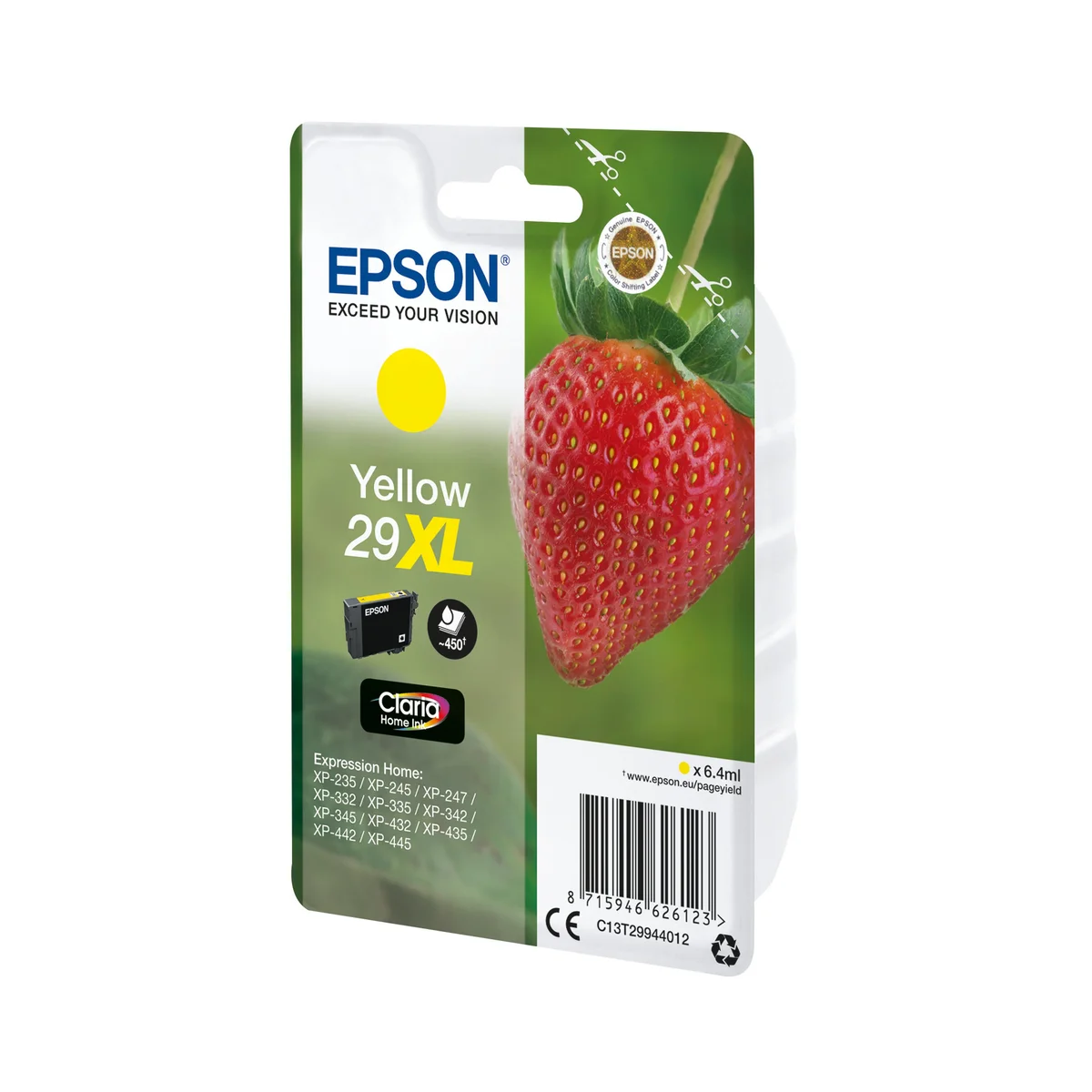 Epson 29XL Strawberry Claria Home Ink Cartridge High Yield Yellow C13T29944012 - Image 2