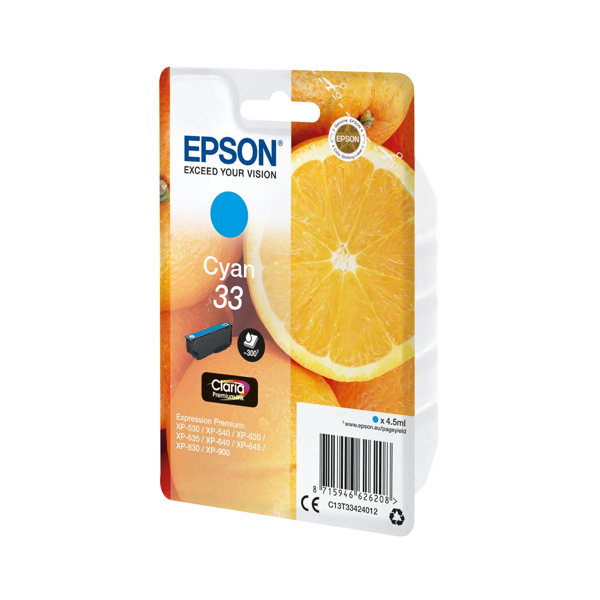Epson 33 Oranges Ink Cartridge Cyan C13T33424012 - Image 2