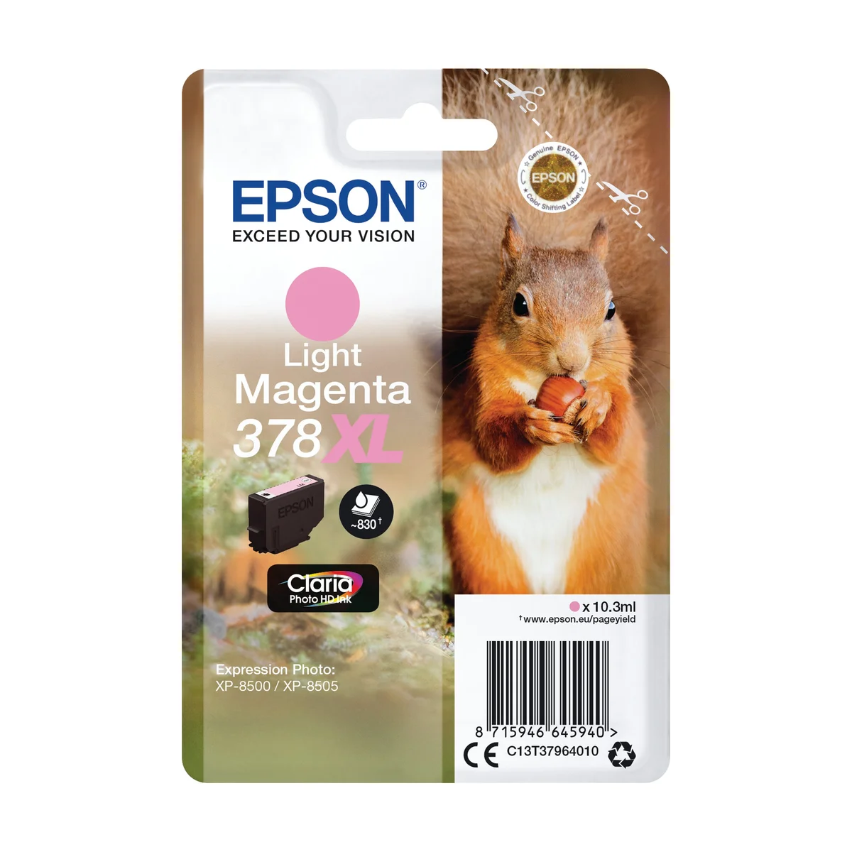 Epson 378XL Squirrel Ink Cartridge High Yield Light Magenta C13T37964010 - Image 1