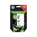 HP 62 Original Ink Cartridge 4/4.5-ml Black/Tri-color N9J71AE - Image 1