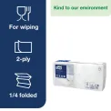 Tork Cocktail Napkins 2-Ply White (Pack of 200) 477534 - Image 2