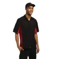 Chef Works Unisex Contrast Shirt Black and Red L - Image 1