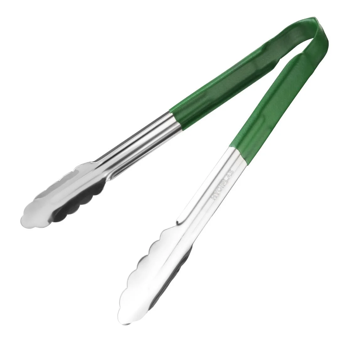 Vogue Colour Coded Green Serving Tongs 11" - Image 1
