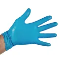 Vogue Vinyl Food Prep Gloves Blue Powder Free Large - Image 1