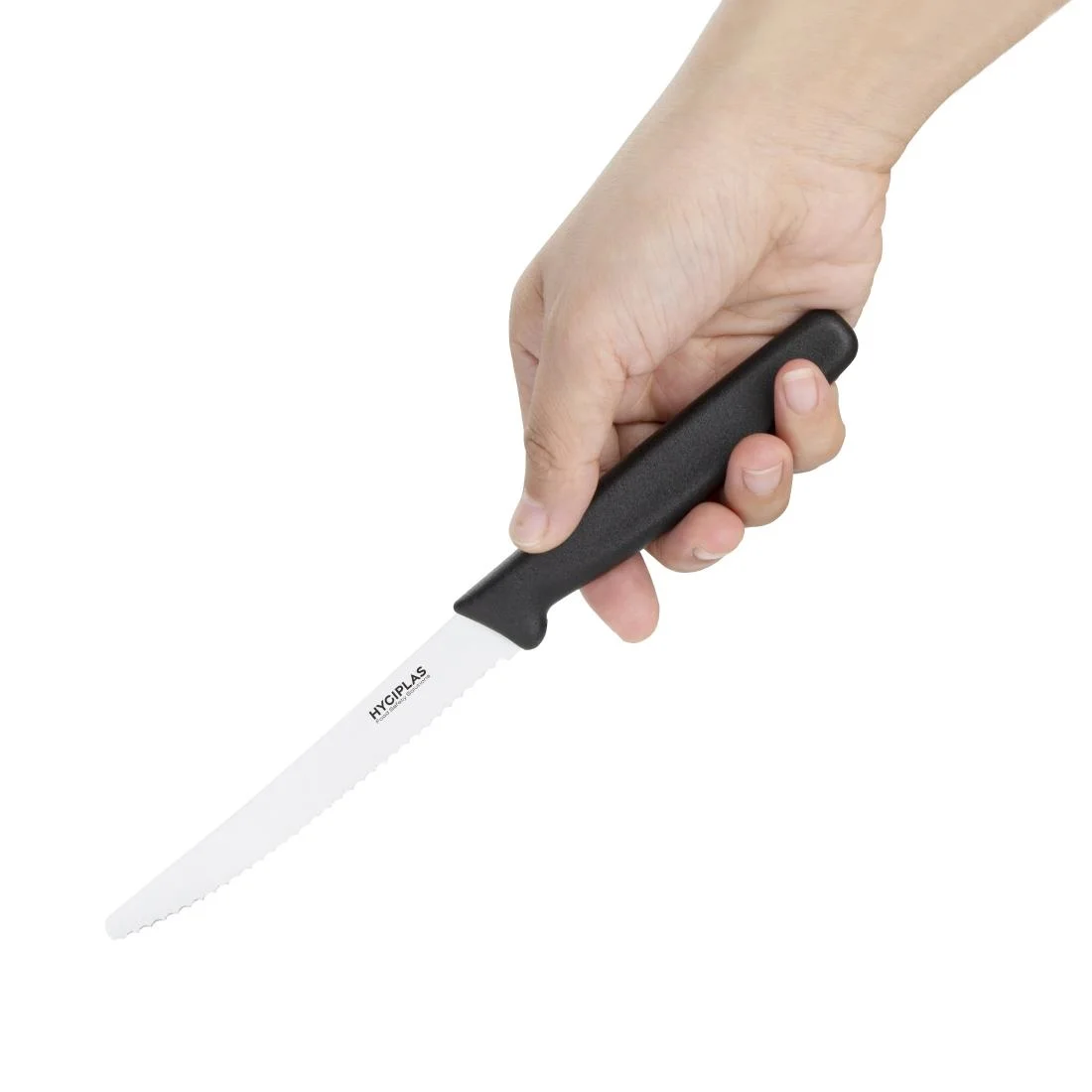 Hygiplas Serrated Tomato Knife Black 10cm - Image 2