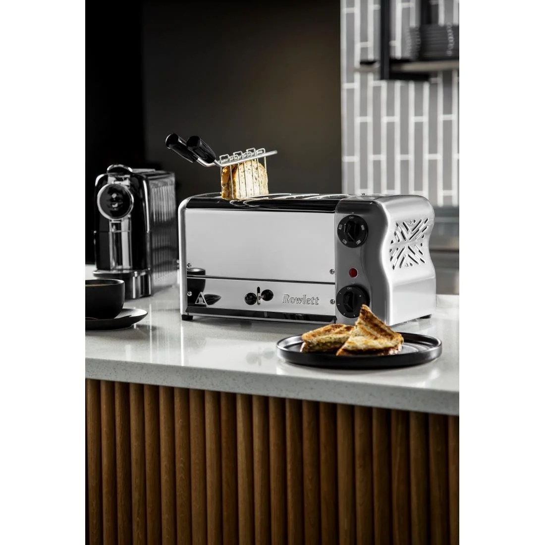 Rowlett Esprit 4 Slot Toaster Chrome w/2x Additional Elements & Sandwich Cage - Image 3