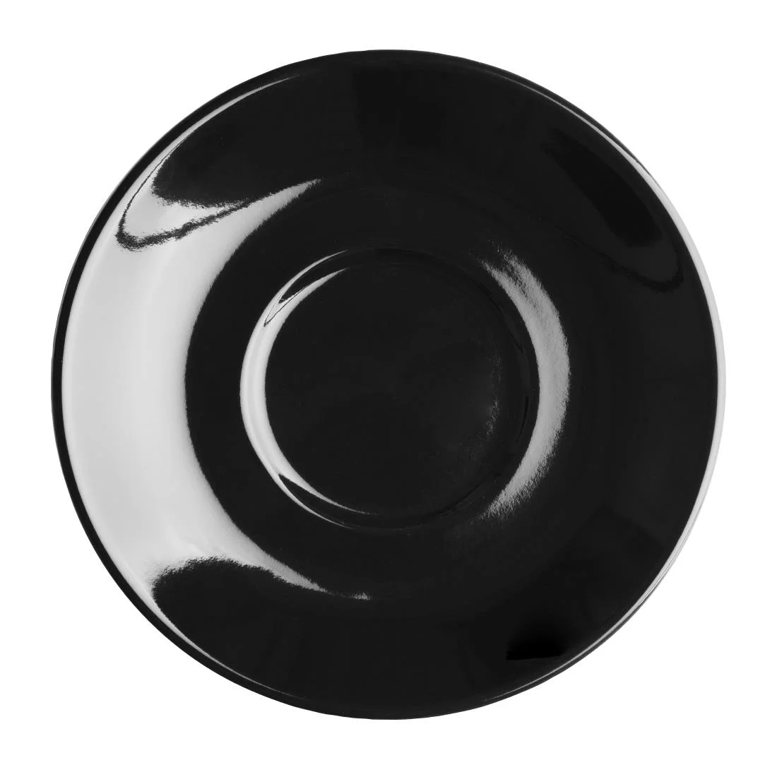 Olympia Cafe Flat White Saucers Black 135mm (12 Pack) - Image 1