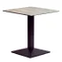 Turin Metal Base 700mm Square Dining Table with Laminate Top in Concrete