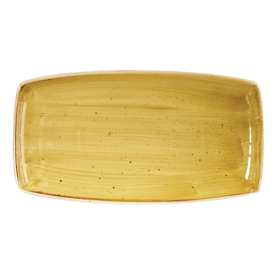 Churchill Stonecast Rectangular Plate Mustard Seed Yellow 350 x 185mm - Image 1