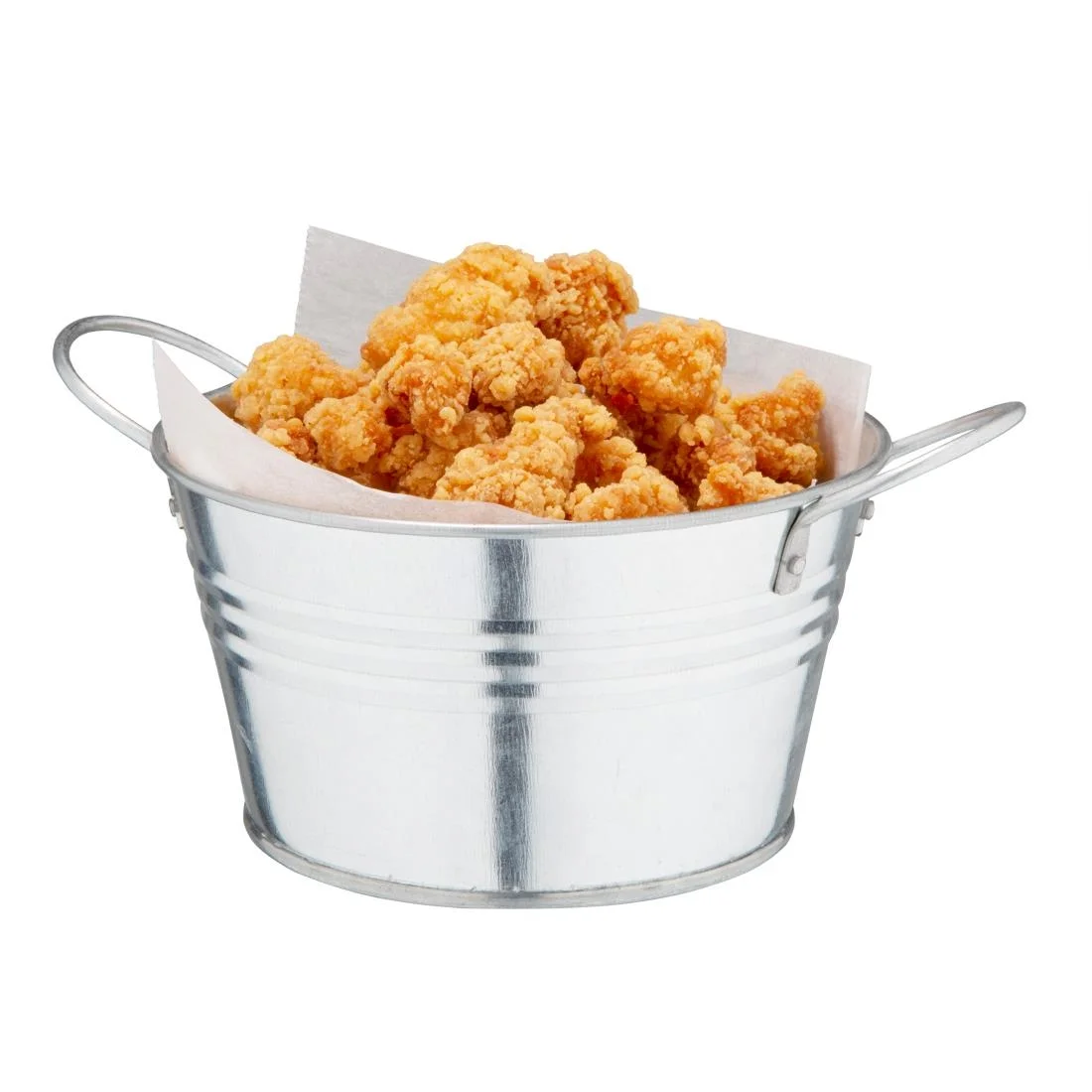 Olympia Mini Metal Food Bucket Shallow 150mm - Image 1