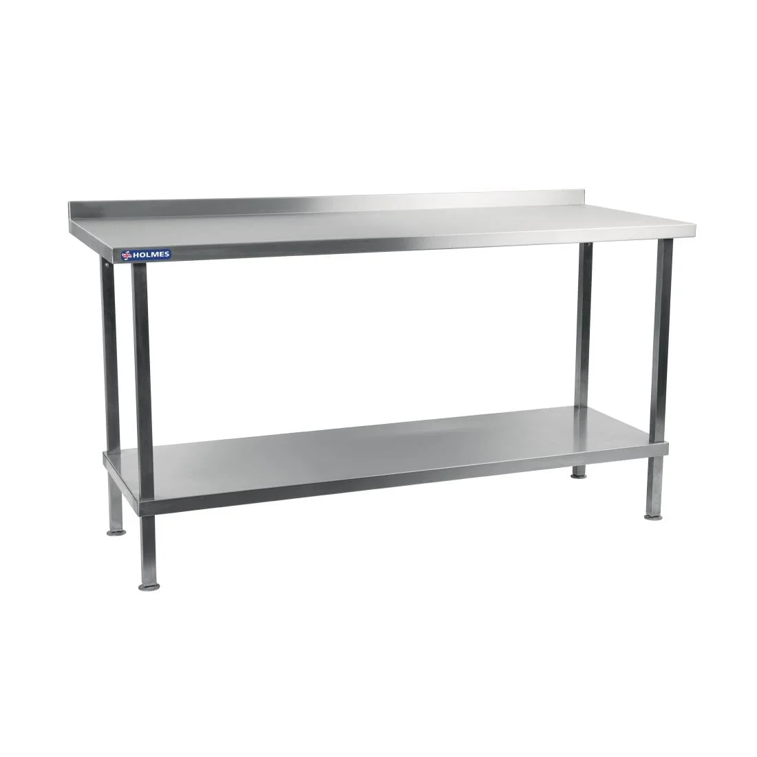 Holmes Stainless Steel Wall Table with Upstand 2100mm - Image 1