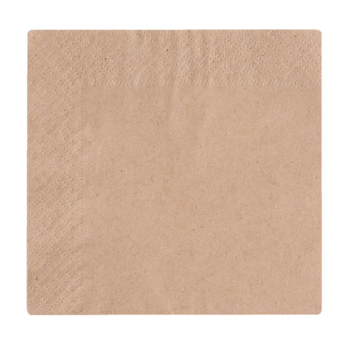 Vegware Recycled Cocktail Napkin Kraft 24x24cm 2ply 1/4 Fold (Pack of 4000) - Image 1