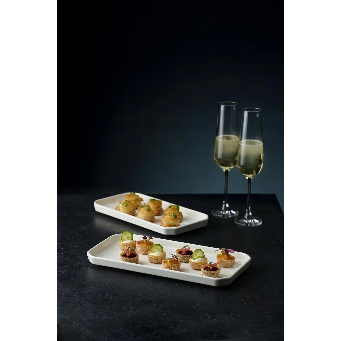 Churchill Alchemy Abstract White Deep Oblong Trays 263mm (6 Pack) - Image 2