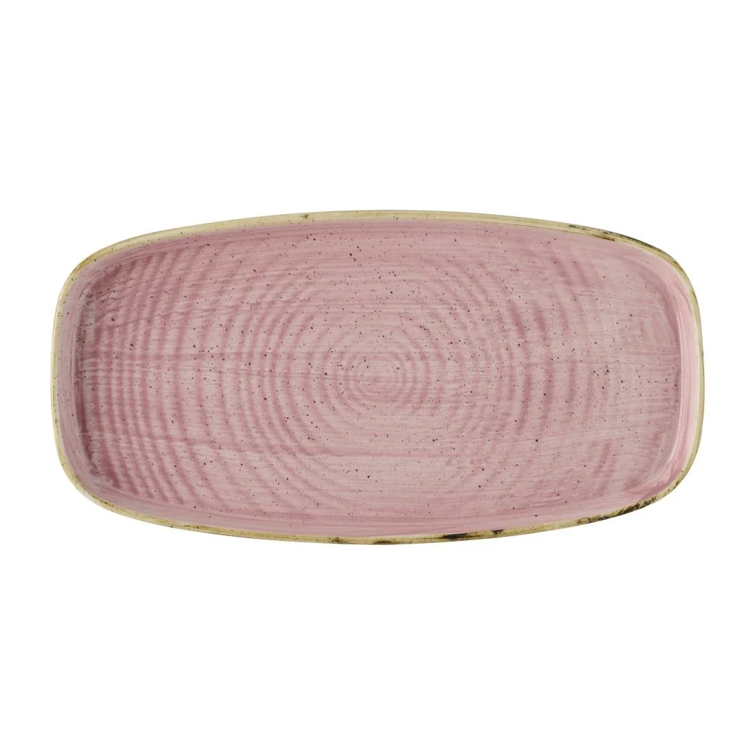 Churchill Stonecast Petal Pink Chefs' Walled Oblong Plates 300mm (6 Pack) - Image 1