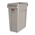 Rubbermaid Slim Jim Bin with Venting Channels Beige 60Ltr - Image 1