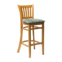 Manhattan Soft Oak Bar Chair with Green Diamond Padded Seat - Image 1