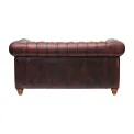 Chesterfield Leather Two-Seater Sofa Antique Red - Image 2