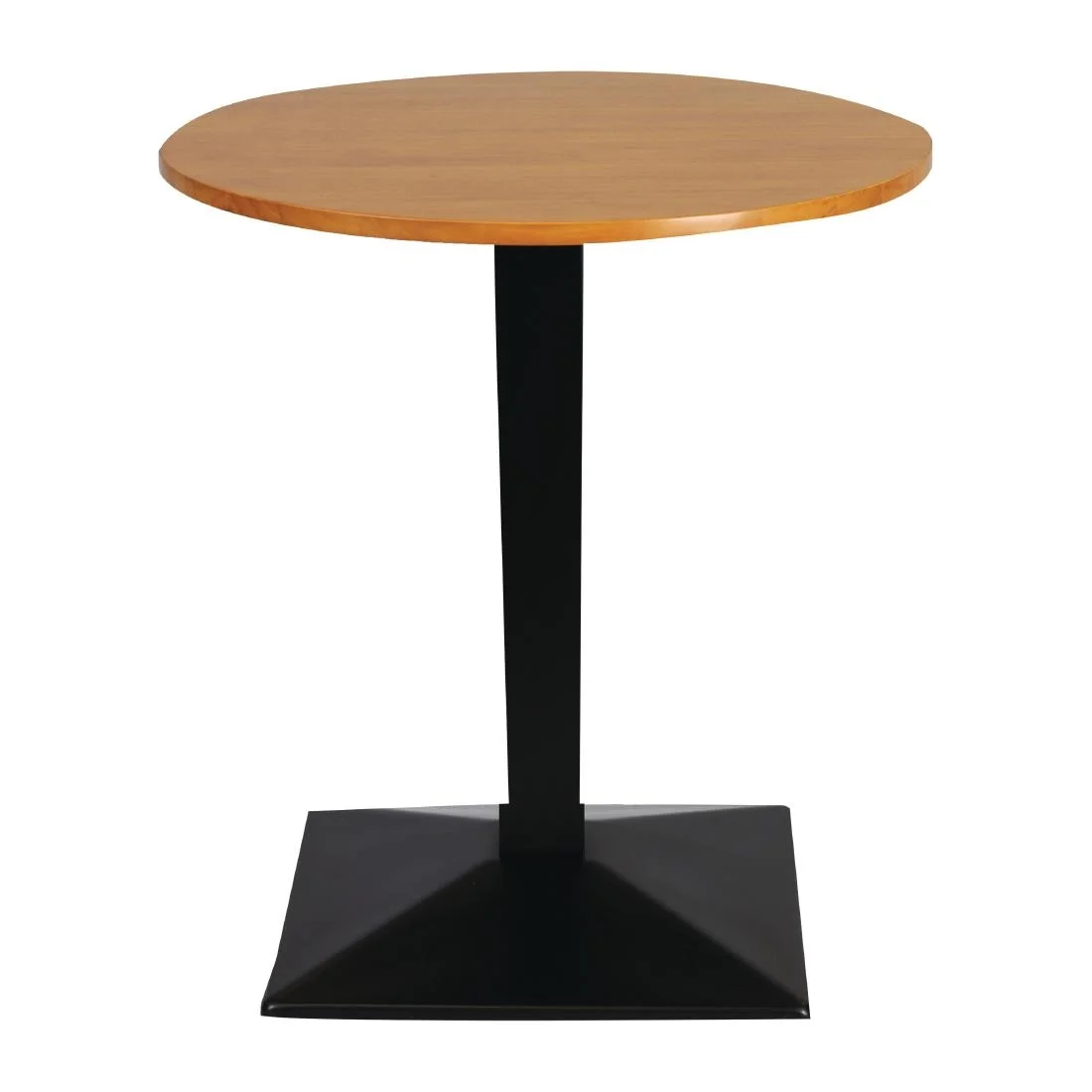 Turin Metal Base Pedestal Round Table with Soft Oak Top 700mm - Image 2