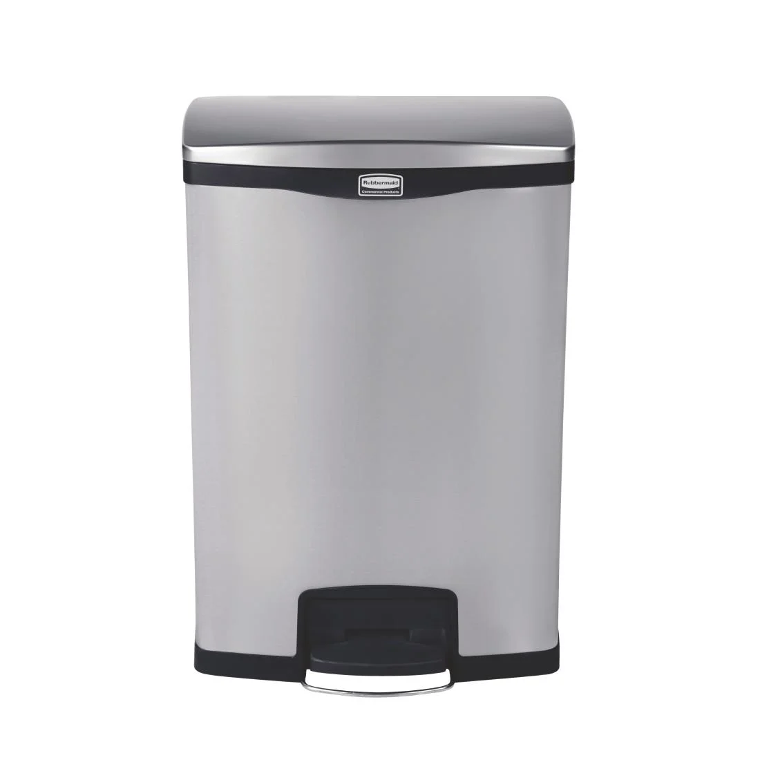 Rubbermaid Slim Jim Front Step on Stainless Steel 90L - Image 1