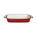 Vogue Red Rectangular Cast Iron Dish 1.8Ltr - Image 1