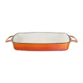 Vogue Orange Rectangular Cast Iron Dish 1.8Ltr - Image 1