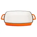 Vogue Orange Rectangular Cast Iron Dish 2.8Ltr - Image 1