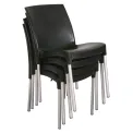 Stacking Bistro Side Chairs Black (Pack of 4) - Image 2