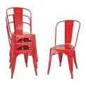 Bolero Bistro Steel Side Chair Red (Pack of 4) - Image 2