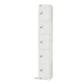 Elite Five Door Coin Return Locker White - Image 1