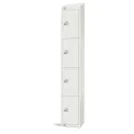 Elite Four Door Electronic Combination Locker with Sloping Top White - Image 1