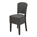 Hanoi Dining Chair In Dark Walnut with Shetland Smoke Seatpad (Pack of 2) - Image 1