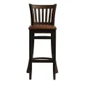 Manhattan Bar Chair in Dark Walnut with Bison Espresso Seat - Image 1