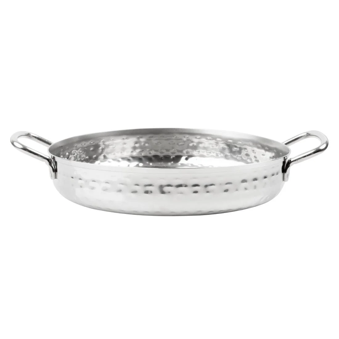 Olympia Table Presentation Handled Dish Stainless Steel Hammered 180mm - Image 1
