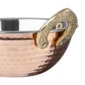 Olympia Copper Kadai Dish Stainless Steel Brass Handles 400ml - Image 4