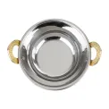 Olympia Copper Kadai Dish Stainless Steel Brass Handles 400ml - Image 6