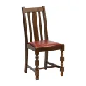 Thame Dining Chairs in Vintage Wood with Bison Bordeaux Seat (6 Pack) - Image 1