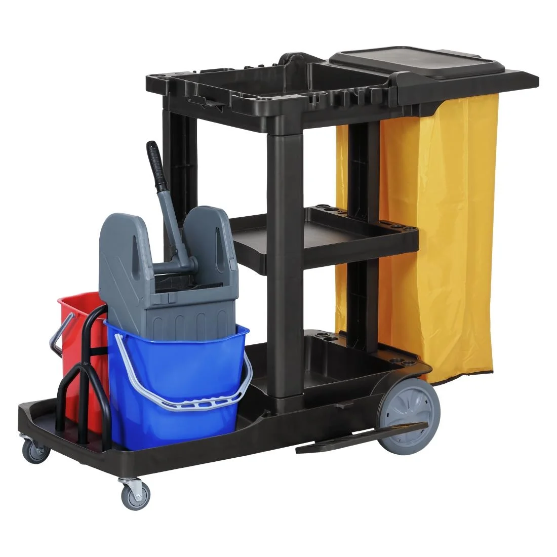 Jantex Mop Bucket & Wringer Set for Cleaning Trolley 2x 12Ltr - Image 1