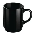 Arcoroc Opal Stackable Mugs Black 250ml (6 Pack) - Image 1
