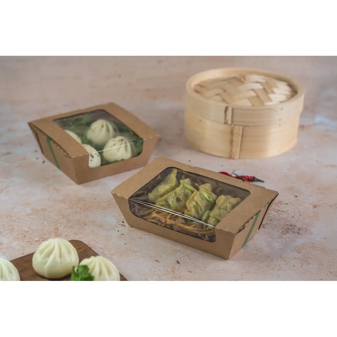 Vegware Microflute Hinged Hot Boxes with Windows 8x5" (250 Pack) - Image 2
